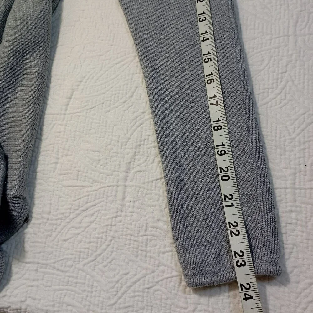 Michael Kors Sweater Womens Gray Long Sleeve Knit With Side Zipper Accents